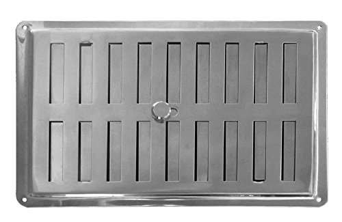 Ajuste aire Vent Inox 22.5 x 15 cm (225 x 150 mm), rejilla de ventilación Rejilla Salida De Aire Rejilla de acero inoxidable no magnético), Regular, Convección/entrada, regulado Louvre