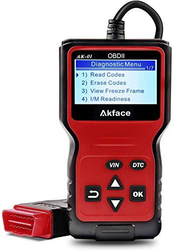 Akface Escáner OBD2, Sistemas de Diagnóstico del Motor OBDII, Lector de Códigos OBD2 Herramienta de Vehículos de Fallas con Lectura y Borrado de Códigos de Error Soporte Multilingüe