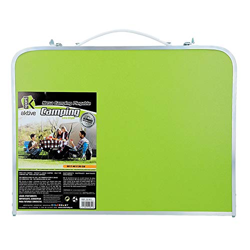 Aktive 52811 Mesa Plegable Camping Sport, 60 x 40 x 26 cm, Verde