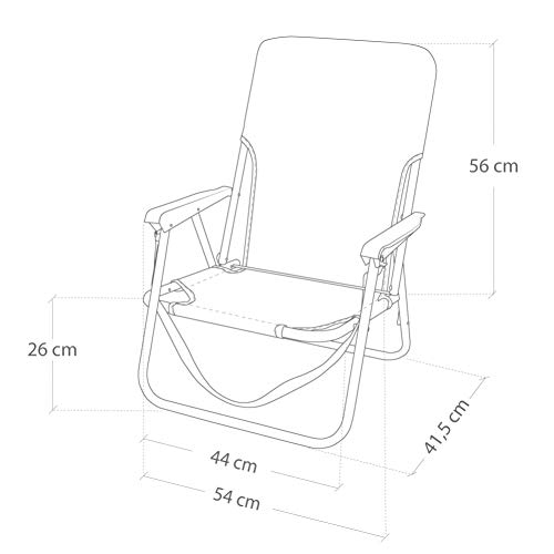 Aktive 53950 - Silla plegable fija aluminio 55 x 55 x 70 cm - marinera