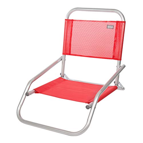 Aktive 53969 - Silla plegable fija aluminio 47 x 63 x 53 cm - rojo