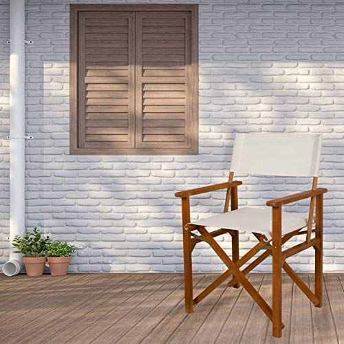 Aktive 61025 - Silla plegable director madera acacia Garden 55,5 x 49 x 88 cm