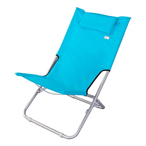 AKTIVE 62131 Silla de Playa Plegable con Almohada 76x50x71 cm Beach, Aleatorio