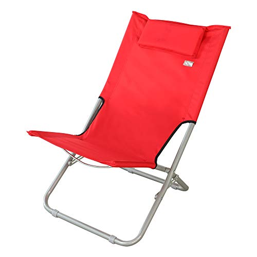 AKTIVE 62131 Silla de Playa Plegable con Almohada 76x50x71 cm Beach, Aleatorio