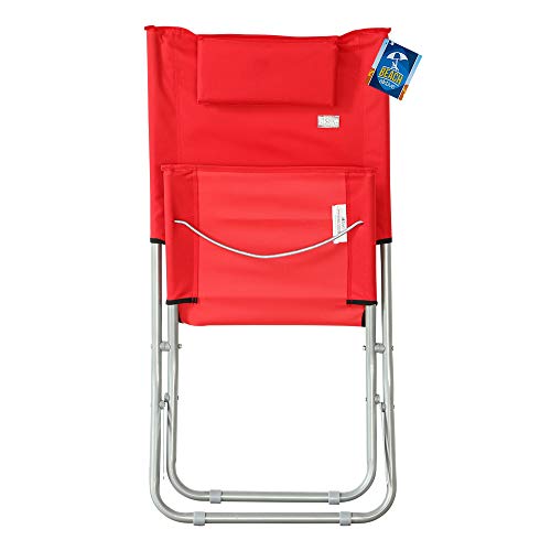 AKTIVE 62131 Silla de Playa Plegable con Almohada 76x50x71 cm Beach, Aleatorio