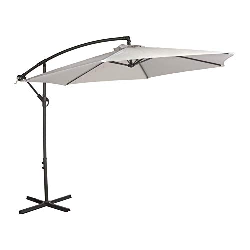 AKTIVE Garden 53888 Parasol excéntrico Banana, diámetro 270 cm, gris mástil aluminio