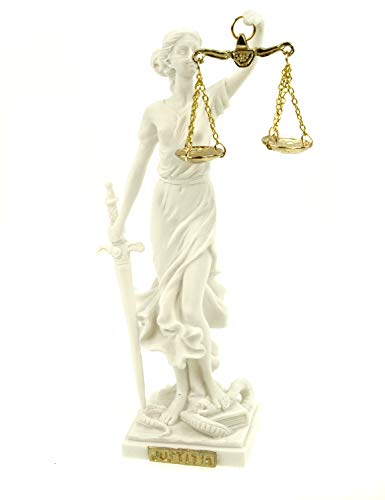 Alabaster Justitia Göttin Figura 17 cm Escultura Themis BGB Justicia, color blanco