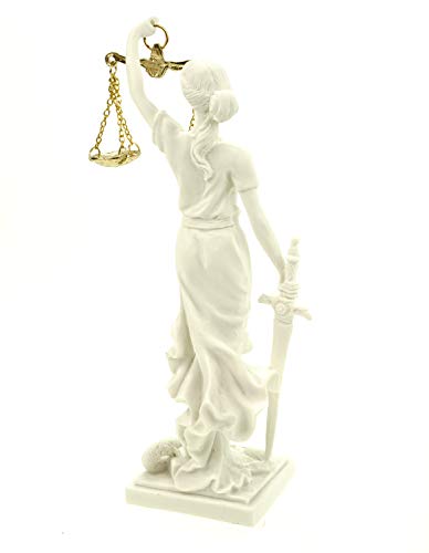 Alabaster Justitia Göttin Figura 17 cm Escultura Themis BGB Justicia, color blanco