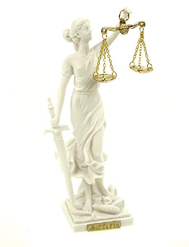 Alabaster Justitia Göttin Figura 17 cm Escultura Themis BGB Justicia, color blanco