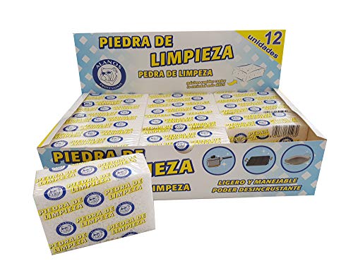 Alanos Profesional Piedras de Limpieza desincrustantes para planchas, sartenes y Utensilios de Cocina. Caja de 12 Unidades