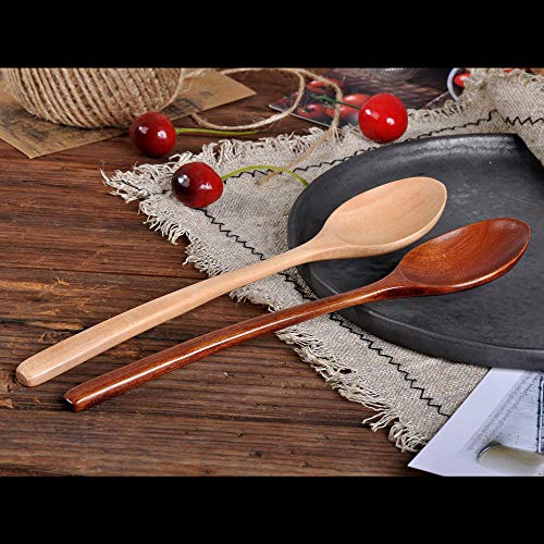 Alarmclocker8B Nuevo 1 Cuchara de Madera Cucharada Sopa Dulce café de Madera Cuchara de té Cocina vajilla para Mezclar 23x4cm-caqui