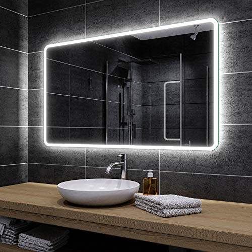 Alasta Osaka Espejo - 90x60cm Espejo de baño con iluminación LED - Bianco Cálido LED