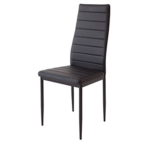 Albatros 2551MILANO Set de 4 sillas de Comedor, Negro