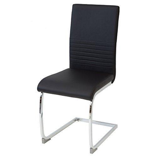 Albatros Silla Cantilever BURANO Set de 4 sillas Negro, SGS Probado