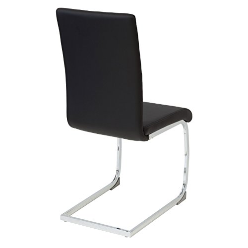 Albatros Silla Cantilever BURANO Set de 4 sillas Negro, SGS Probado