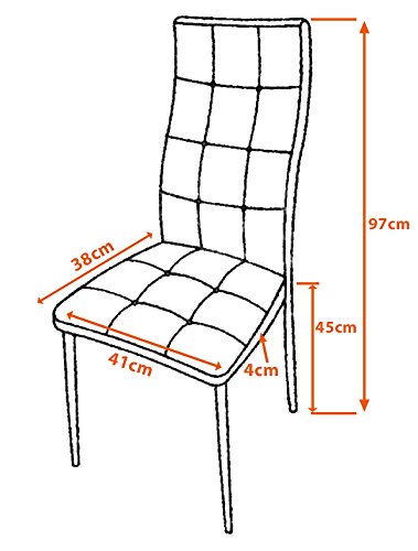 Albatros Silla Rimini, Set de 6 sillas, Marrón, certificada por la SGS, Silla de Comedor