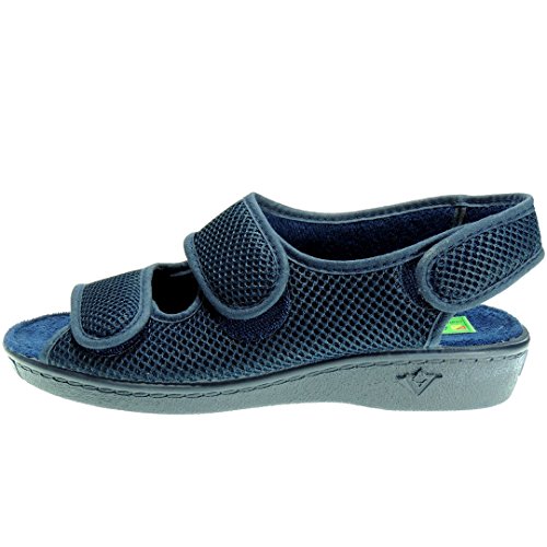 ALBEROLA 66750 Zapatilla Rejilla Nailon Punta Abierta Verano Forro Toalla Velcros para Mujer Azul Talla 40