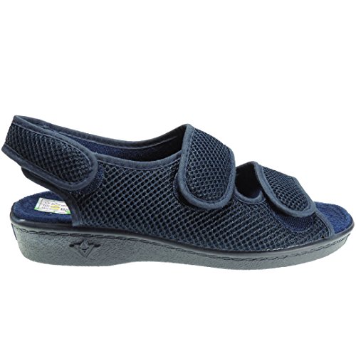 ALBEROLA 66750 Zapatilla Rejilla Nailon Punta Abierta Verano Forro Toalla Velcros para Mujer Azul Talla 40