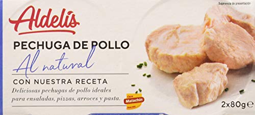 Aldelís Conserva Pechuga de Pollo al Natural Pack 16 x 2 Unidades de 160 g