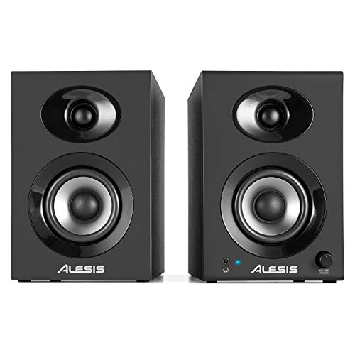 Alesis Elevate 3 MKII - Pareja de altavoces de escritorio y monitores de estudio amplificados, para producción musical, PC/Mac, multimedia, juegos, 60W