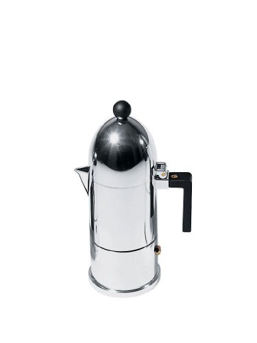 Alessi A9095/3 B La Cupola - Cafetera italiana (3 tazas), color negro