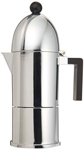 Alessi A9095/6 B La Cupola - Cafetera italiana (6 tazas, con mango negro)