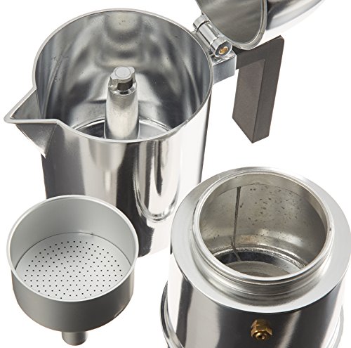 Alessi A9095/6 B La Cupola - Cafetera italiana (6 tazas, con mango negro)