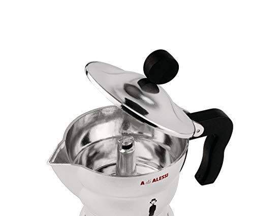 Alessi AAM33/6 Moka - Cafetera italiana en aluminio, mango y perilla termoplástica de resina, 6 tazas