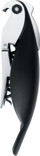 Alessi | Parrot AAM32 B - Sacacorchos de diseño para Sommelier, Aluminio Fundido y PC, Negro