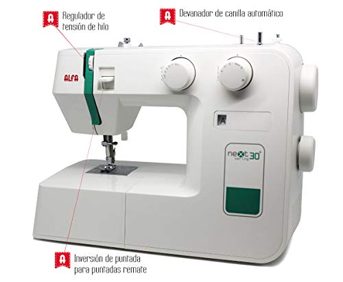 Alfa Maquina De Coser Nex, Verde, 30 X 19 X 37 Cm