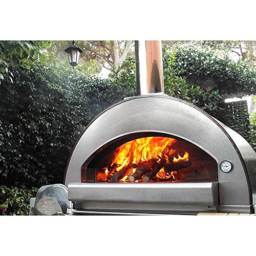 Alfa Refractarios horno de leña 4 pizzas color cobre equipado con ruedas FX4PIZ-LRAM