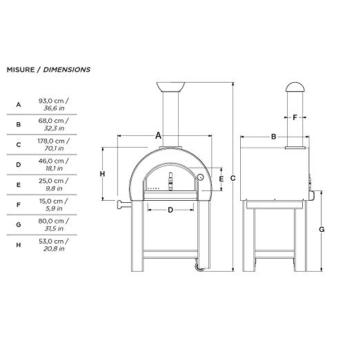 Alfa Refractarios horno de leña 5 minutos cobre FX5MIN-LRAM