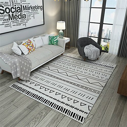 Alfombra de Estilo nórdico para la Sala de Estar Comedor y Dormitorio La Cama de sofá Moderna se Puede Lavar La Alfombrilla de la Pila Corta (Tamaño : 120×160cm)