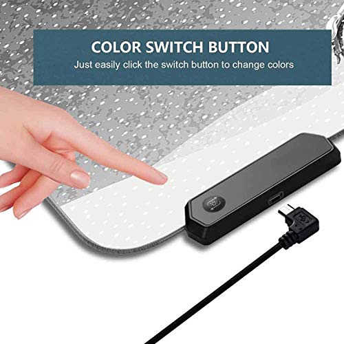 Alfombrilla de ratón suave RGB para juegos grande, bicicleta cubierta con nieve fría, alfombrilla de ratón LED suave extendida grande con 9 modos de iluminación 2 niveles de brillo