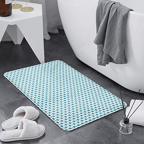 Alfombrillas de baño de Microfibra Alfombrillas de baño absorbentes,King Size retro, patrón vertical ondulado con for,Alfombrillas de baño Lavables Alfombrilla de baño de Goma Antideslizante 60x100 cm