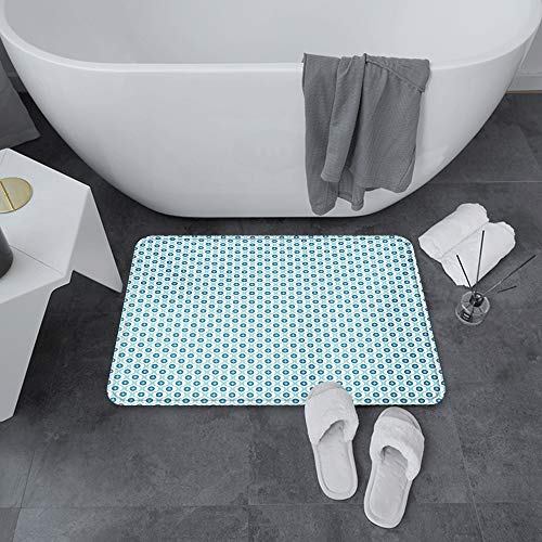 Alfombrillas de baño de Microfibra Alfombrillas de baño absorbentes,King Size retro, patrón vertical ondulado con for,Alfombrillas de baño Lavables Alfombrilla de baño de Goma Antideslizante 60x100 cm