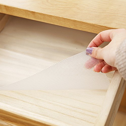 Alfombrillas Nevera,Rollo Antideslizante Cocina,JTDEAL 2pcs EVA Alfombrillas Transparente para Cajones Cocina,Protector Antideslizante para Cajones, Adecuado para Refrigeradores/Gabinetes/Mesas y más