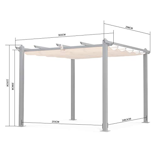 Alice's Garden - Pergola, Aluminio, Crudo, 3x3 m