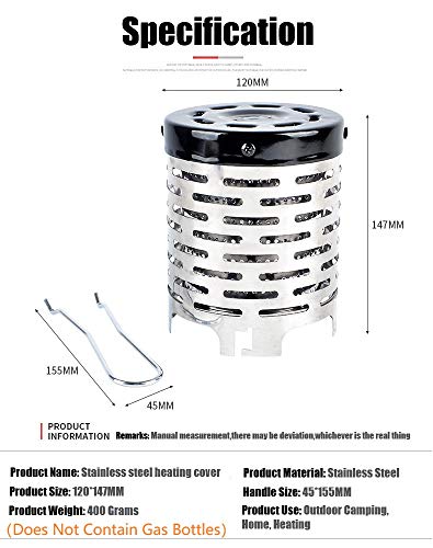 ALIXIN-Estufa de Camping portátil Mini Estufa de Calentamiento de Carpa,Adaptador de Calentador de Estufa para mochilero al Aire Libre Senderismo Viajar BBQ y Estufa de Gas butano Quemador Pesca.