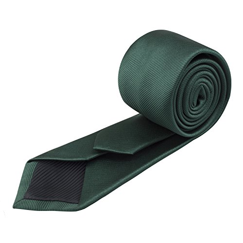 Alizeal Lisa–Corbata Estrecha para Hombre Verde Oscuro