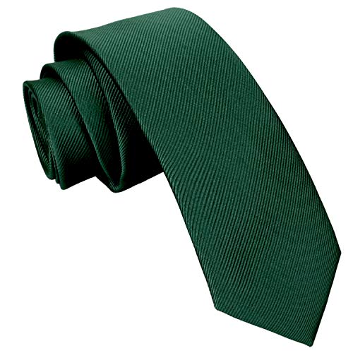 Alizeal Lisa–Corbata Estrecha para Hombre Verde Oscuro