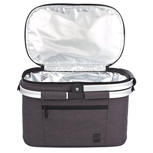 ALLCAMP Bolsa Refrigeradora Aislada Grande de 22L Cesta Picnic Familia aislada Cesta de Picnic,Bolsa térmica Grande Negro