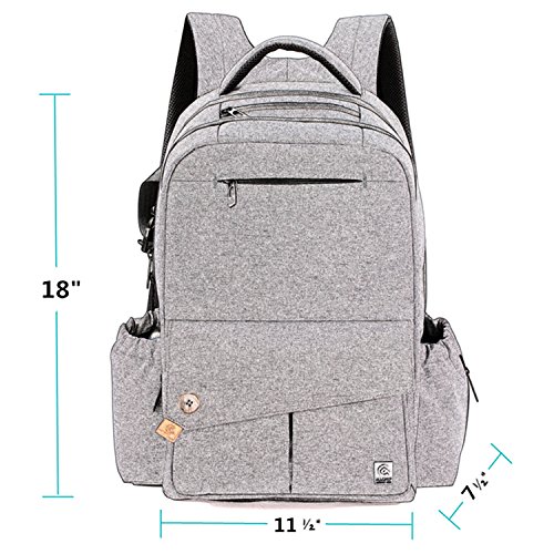 ALLCAMP Mochila de pañales para mamá, estilo versátil resistente al agua bolsa de pañales para bebés, gran capacidad de pañales cambiador de bolsa, organizador de cochecito con cambiar de mat