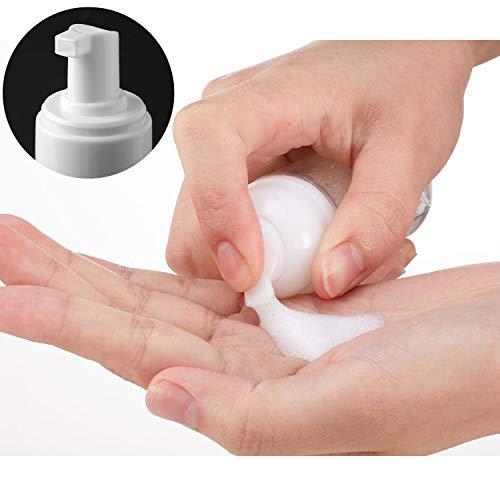 Alledomain - 6 botellas vacías de espuma, sin BPA, rellenables, de plástico transparente, dispensador de jabón de espuma pequeña para limpieza, viajes, cosméticos (30 ml)