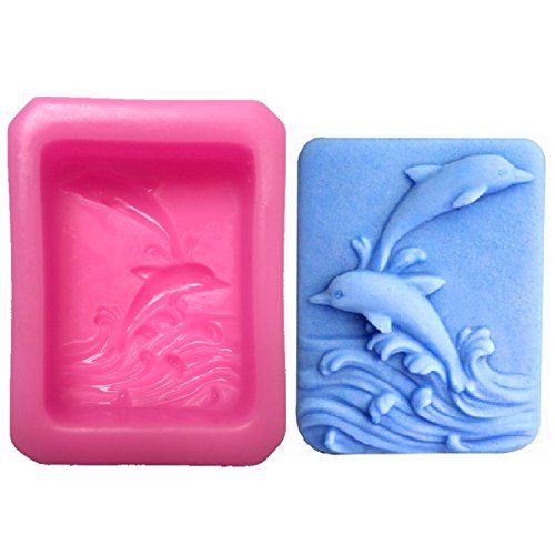 Allforhome 2,5 "lovely delfines Craft arte silicona jabón molde Craft moldes DIY