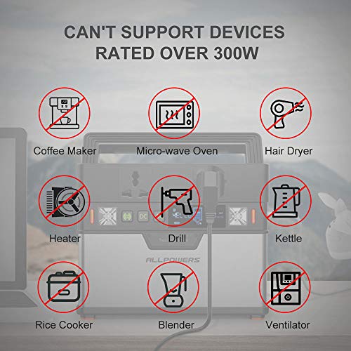 ALLPOWERS - Fuerza portátil (372 Wh, 100500 mAh, generador solar opcional, suministro de energía de emergencia con inversor DC/AC, salida de radio, para camping, uso doméstico)