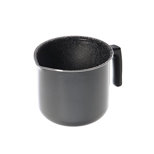 Alluflon Tradizione Italia Cazo para Leche con Boquilla, aluminio, Negro, 12 cm