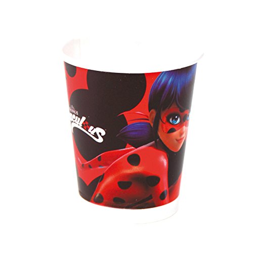 ALMACENESADAN 0490, Pack Desechables Lady Bug para Fiestas y cumpleaños; 8 Platos 23 cm, 8 Vasos, 20 servilletas