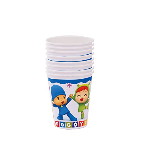 ALMACENESADAN 0492, Pack Desechables Pocoyo y Nina para Fiestas y cumpleaños; 8 Platos 23 cm, 8 Vasos, 20 servilletas