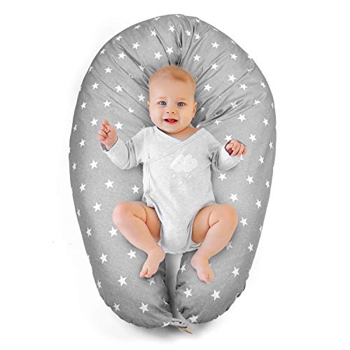 Almohada Embarazo cojin lactancia embarazada - almohadas Premama, Cojín maternal para Embarazadas dormir, cojines grande y Reductor Cuna bebe Gris